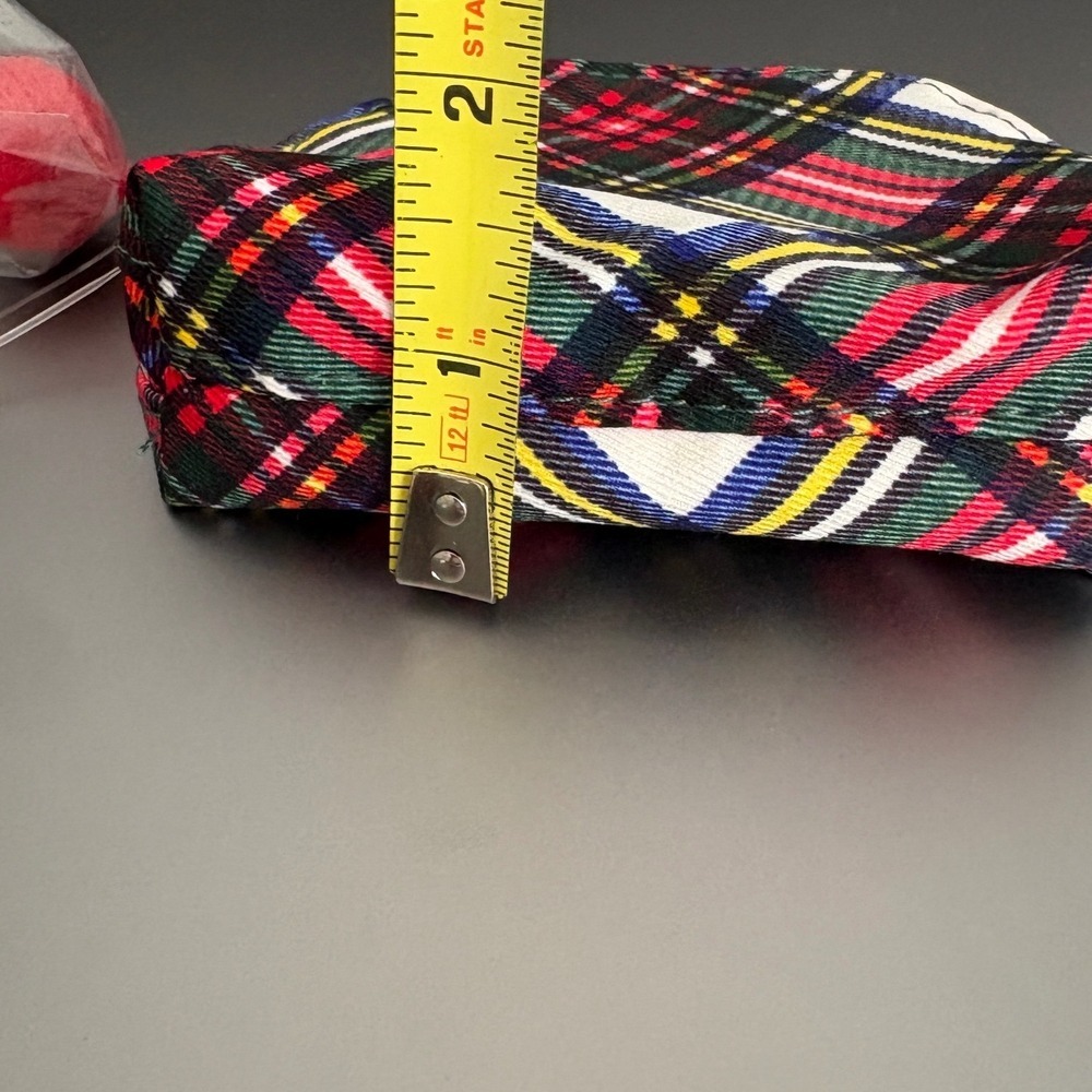 Estee Lauder Plaid Small Cosmetic Bag Pouch Makeup Organizer Coin Purse - Picture 5 of 7